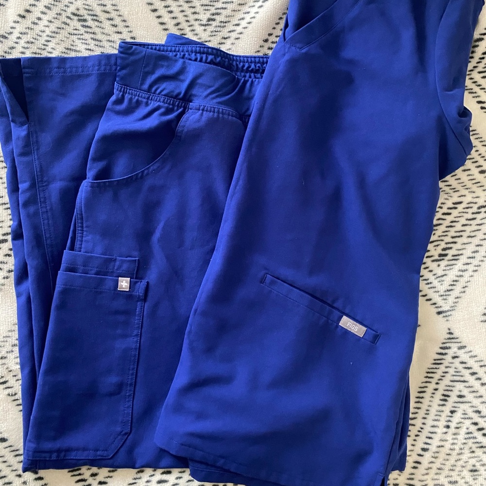 Deep royal blue scrub set